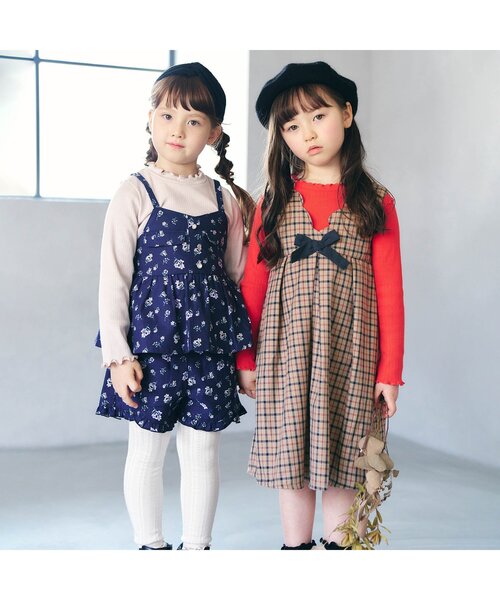 apres les cours(アプレレクール)の「2WAYスカラップジャンパースカート(ジャンパースカート・キッズ・ブラック/チェック・80/110/140/100/90/130/120)」の5枚目の写真