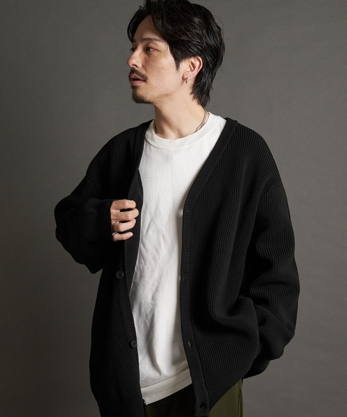 JACKROSE（ジャックローズ）の「JE-レイヤードニットカーディガン（カーディガン/ボレロ・メンズ・ブルーグリーン/オレンジ/ブラック/アイボリー・M/L）」の3枚目の写真