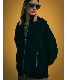 DANKE SCHON | DankeSchon/ダンケシェーン/PREMIUM COTTON DAMEGE DRIVERS KNIT/ダメ―ジドライバーズニット(ニット/セーター)