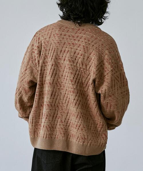 coen（コーエン）の「ジャガード総柄ルーズニットカーディガン（カーディガン/ボレロ・メンズ・ブラック/ベージュ・S/M/L/XL）」の19枚目の写真