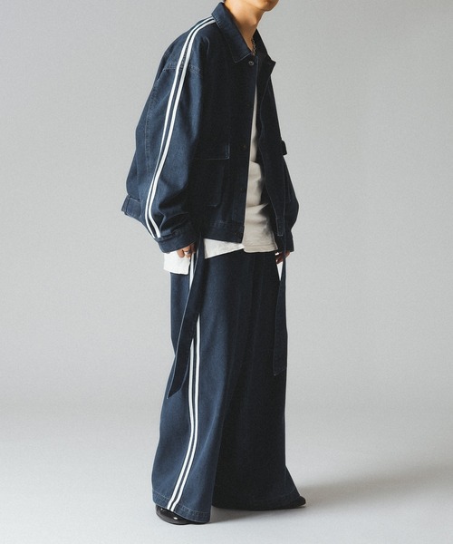 epnok(エプノック)の「トラックデニムワイドパンツ(デニムパンツ・メンズ・インディゴブルー/ブラック・SMALL/MEDIUM/LARGE)」の18枚目の写真