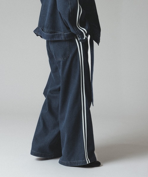 epnok(エプノック)の「トラックデニムワイドパンツ(デニムパンツ・メンズ・インディゴブルー/ブラック・SMALL/MEDIUM/LARGE)」の15枚目の写真