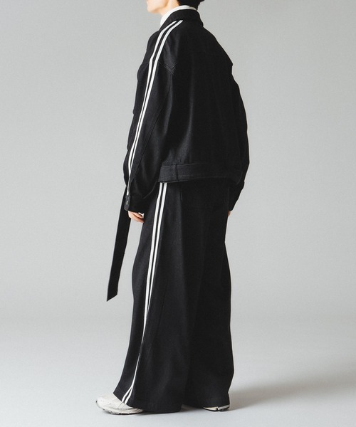 epnok(エプノック)の「トラックデニムワイドパンツ(デニムパンツ・メンズ・インディゴブルー/ブラック・SMALL/MEDIUM/LARGE)」の3枚目の写真