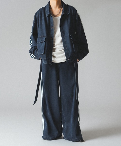 epnok(エプノック)の「トラックデニムワイドパンツ(デニムパンツ・メンズ・インディゴブルー/ブラック・SMALL/MEDIUM/LARGE)」の17枚目の写真