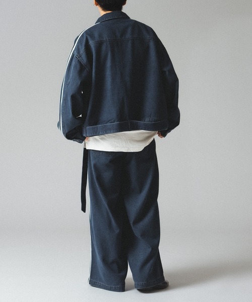 epnok(エプノック)の「トラックデニムワイドパンツ(デニムパンツ・メンズ・インディゴブルー/ブラック・SMALL/MEDIUM/LARGE)」の19枚目の写真