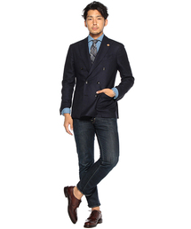 LARDINI ダブルジャケット ネイビー ホップサック ラルディーニ 44 LARDINI（ラルディーニ）の「LARDINI / ホップサック ダブル