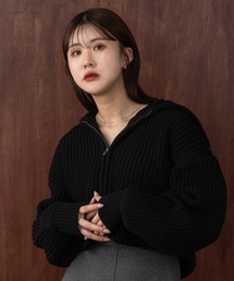 Amiur | short knit hoodie / ショートニットフーディー(ニット/セーター)