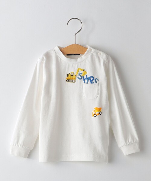 SHIPS（シップス）の「SHIPS KIDS:80～90cm / はたらく車 長袖 TEE（Tシャツ/カットソー・キッズ・オフホワイト/ライトブルー・90/80）」の2枚目の写真
