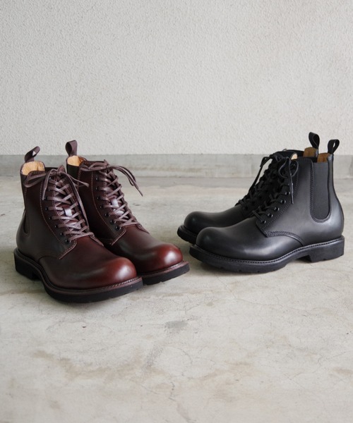 DIAMOND STREET（ダイヤモンドストリート）の「DIAMOND STREET （ダイヤモンドストリｰト） / オイルレザー プレーントゥ サイドゴア レースアップブーツ DS612 本革（ブーツ・メンズ・ダークブラウン/ブラック・25/25.5/27/26/26.5）」の15枚目の写真