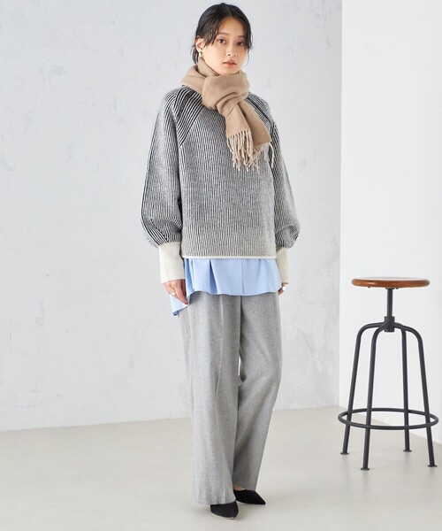 SHIPS（シップス）の「ソリッド リバーシブル カシミヤ マフラー（マフラー・レディース・ライトブルー/ベビーピンク/オフホワイト/ライトグレー/ベージュ系/ライトグリーン/ラベンダー・ONE SIZE）」の21枚目の写真