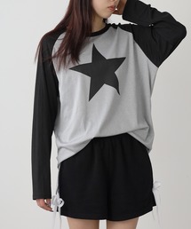 ▲star design raglan sleeve tee/スター デザイン ラグランスリーブ ロンT Y2K