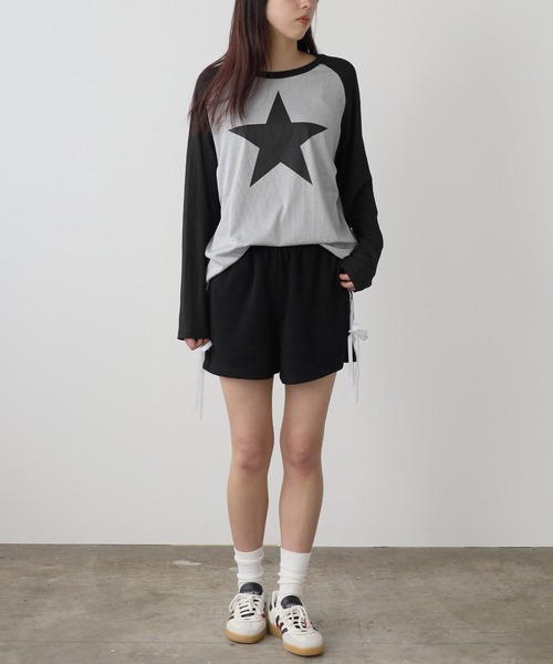 ROOPTOKYO(ループトウキョウ)の「▲star design raglan sleeve tee/スター デザイン ラグランスリーブ ロンT Y2K(Tシャツ/カットソー・レディース・ブラック・2/3)」の14枚目の写真
