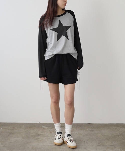 ROOPTOKYO(ループトウキョウ)の「▲star design raglan sleeve tee/スター デザイン ラグランスリーブ ロンT Y2K(Tシャツ/カットソー・レディース・ブラック・2/3)」の15枚目の写真