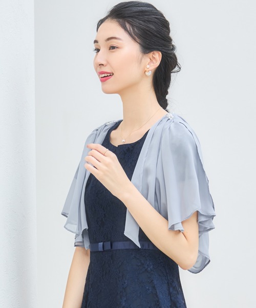 DRESS PLUS(ドレスプラス)の「ボレロ パーティーボレロ デイリー ショート レース(カーディガン/ボレロ・レディース・ベージュ/ネイビー/ブラック/ライトグレー・XXL/XL/L/M)」の13枚目の写真