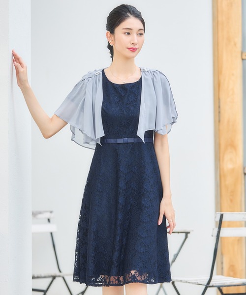 DRESS PLUS(ドレスプラス)の「ボレロ パーティーボレロ デイリー ショート レース(カーディガン/ボレロ・レディース・ベージュ/ネイビー/ブラック/ライトグレー・XXL/XL/L/M)」の14枚目の写真