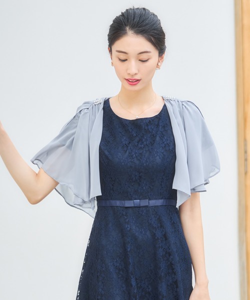 DRESS PLUS(ドレスプラス)の「ボレロ パーティーボレロ デイリー ショート レース(カーディガン/ボレロ・レディース・ベージュ/ネイビー/ブラック/ライトグレー・XXL/XL/L/M)」の16枚目の写真