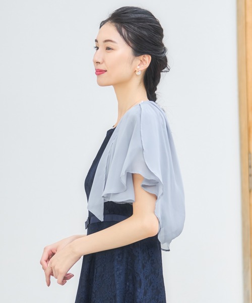 DRESS PLUS(ドレスプラス)の「ボレロ パーティーボレロ デイリー ショート レース(カーディガン/ボレロ・レディース・ベージュ/ネイビー/ブラック/ライトグレー・XXL/XL/L/M)」の17枚目の写真