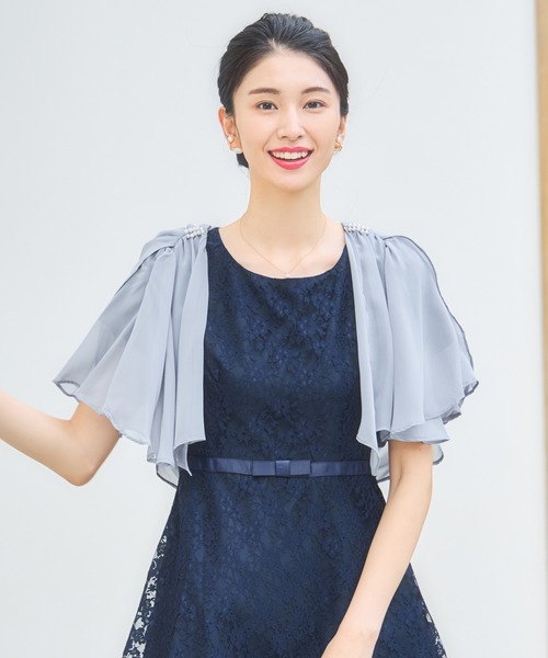 DRESS PLUS(ドレスプラス)の「ボレロ パーティーボレロ デイリー ショート レース(カーディガン/ボレロ・レディース・ベージュ/ネイビー/ブラック/ライトグレー・XXL/XL/L/M)」の19枚目の写真