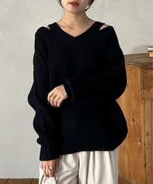 Thevon | ネックスリットニット(ニット/セーター)