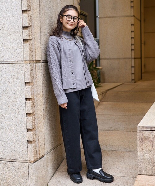 FREAK'S STORE(フリークスストア)の「【セットアイテム】ケーブルカーデ セット/セーター カーディガン セット(ニット/セーター・レディース・オフホワイト/レッド/ライトグレー・フリ-)」の7枚目の写真