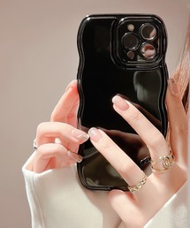 ADPOSION | 韓国風 サイドウェーブ iPhoneカバー アイフォンケース(スマホケース/カバー)