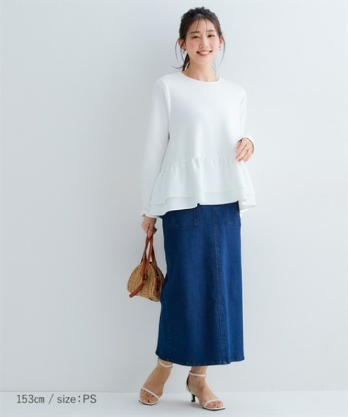 Petitjo（プッチージョ）の「小さいサイズ　ラクに履けるAラインスカート　低身長さん・小柄女性（スカート・レディース・キナリ/ネイビー・PS/PL/PM/PSS）」の14枚目の写真