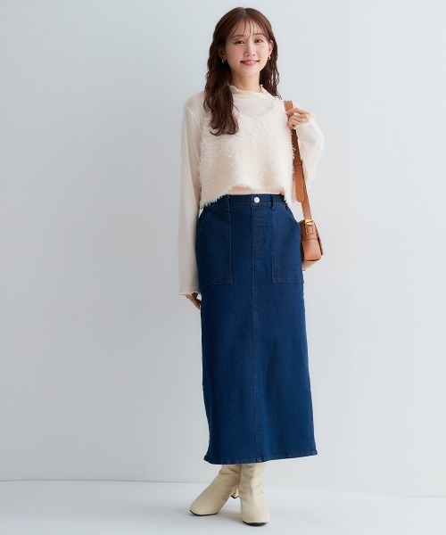 Petitjo（プッチージョ）の「小さいサイズ　ラクに履けるAラインスカート　低身長さん・小柄女性（スカート・レディース・キナリ/ネイビー・PS/PL/PM/PSS）」の21枚目の写真