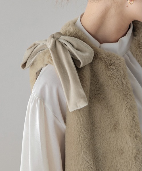 イデアルーチェ エコファーリボンベスト ホワイト iDea Luce 【公式通販】