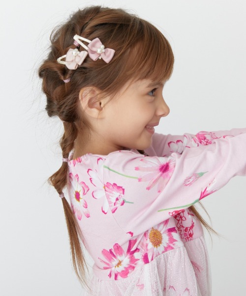 HAKKA KIDS（ハッカキッズ）の「リボンモチーフヘアクリップ（バレッタ/ヘアクリップ・キッズ・ピンク/キナリ・FREE）」の6枚目の写真