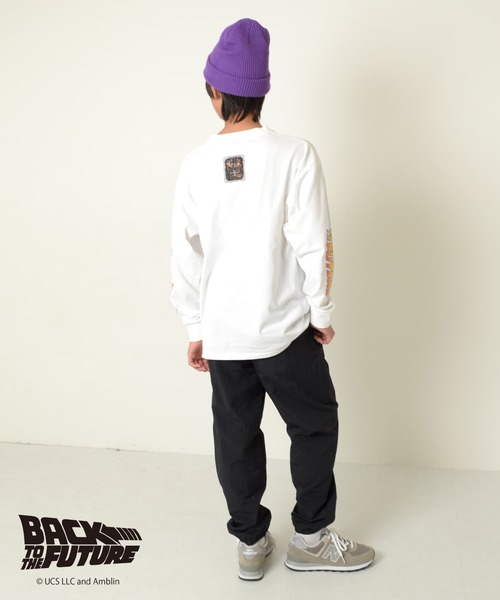 GLAZOS（グラソス）の「【Back to the Future】ヴィンテージ加工天竺袖ロゴTシャツ（その他トップス・キッズ・チャコールグレー/ホワイト・140cm/150cm/160cm/170cm）」の6枚目の写真