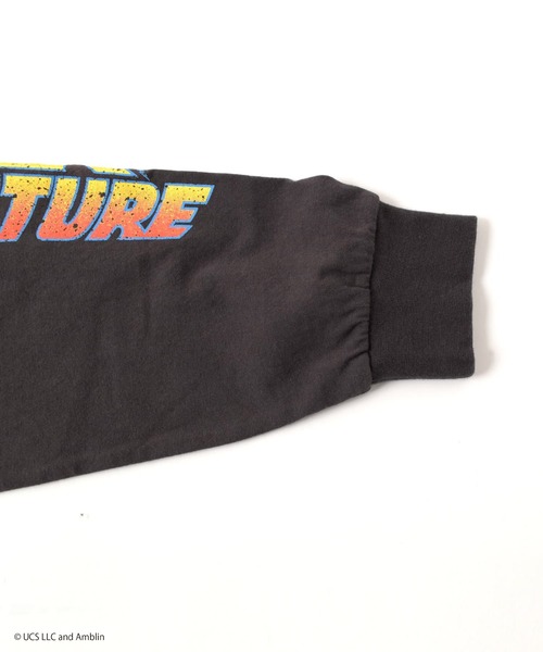 GLAZOS（グラソス）の「【Back to the Future】ヴィンテージ加工天竺袖ロゴTシャツ（その他トップス・キッズ・チャコールグレー/ホワイト・140cm/150cm/160cm/170cm）」の8枚目の写真