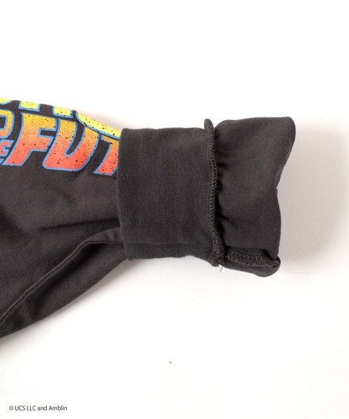 GLAZOS（グラソス）の「【Back to the Future】ヴィンテージ加工天竺袖ロゴTシャツ（その他トップス・キッズ・チャコールグレー/ホワイト・140cm/150cm/160cm/170cm）」の9枚目の写真