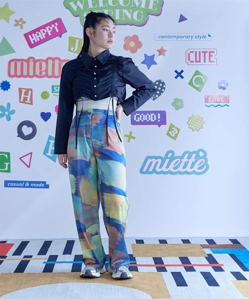 miette(ミエット)の「プリントワイドパンツ(その他パンツ・レディース・ネイビー/オフホワイト・FREE)」の6枚目の写真