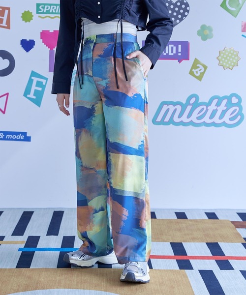 miette(ミエット)の「プリントワイドパンツ(その他パンツ・レディース・ネイビー/オフホワイト・FREE)」の7枚目の写真