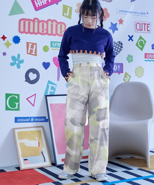 miette(ミエット)の「プリントワイドパンツ(その他パンツ・レディース・ネイビー/オフホワイト・FREE)」の19枚目の写真