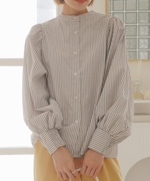 前後2WAY ボリュームスリーブ 長袖 シャツ ブラウス