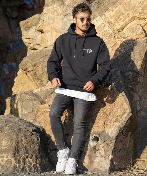 アダムスジャグラー RTEG ブラックパーカー フード付き L RTEG AL&KSジップフーディー（パーカー）｜adamsJUGGLER