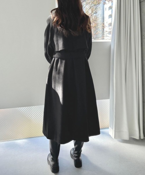 OLIVE des OLIVE（オリーブデオリーブ）の「マルチカラーヨークロングコート　1032080090（ステンカラーコート・レディース・チャコールグレー/アイボリー/ブラック・FREE）」の6枚目の写真