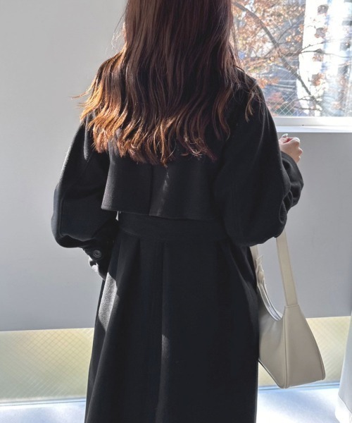 OLIVE des OLIVE（オリーブデオリーブ）の「マルチカラーヨークロングコート　1032080090（ステンカラーコート・レディース・チャコールグレー/アイボリー/ブラック・FREE）」の9枚目の写真