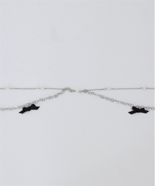 axes femme POETIQUE（アクシーズファムポエティック）の「パールリボンチェーンベルト（ベルト・レディース・ホワイト/ブラック・FREE）」の12枚目の写真