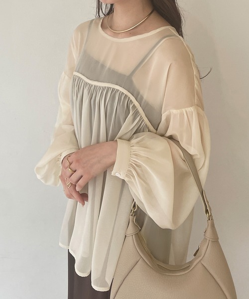junoah（ジュノア）の「ビスチェデザインリボンブラウス（シャツ/ブラウス・レディース・ホワイト/クリーム/ブラック・LARGE/MEDIUM/SMALL）」の4枚目の写真