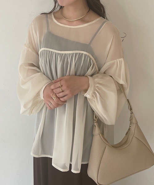junoah（ジュノア）の「ビスチェデザインリボンブラウス（シャツ/ブラウス・レディース・ホワイト/クリーム/ブラック・LARGE/MEDIUM/SMALL）」の6枚目の写真