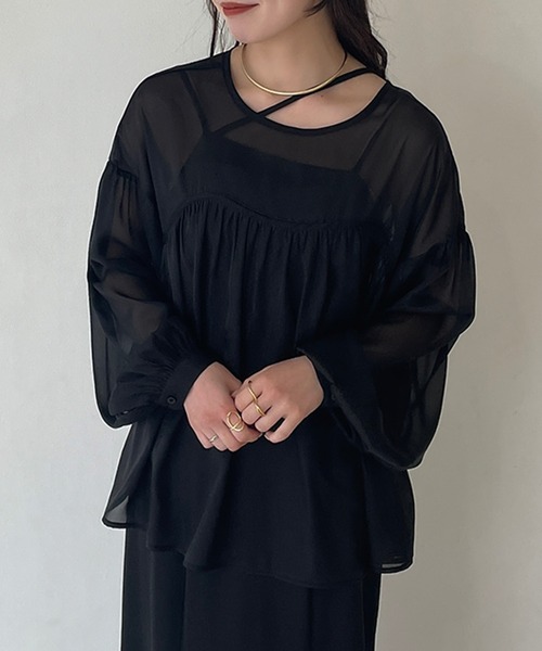 junoah（ジュノア）の「ビスチェデザインリボンブラウス（シャツ/ブラウス・レディース・ホワイト/クリーム/ブラック・LARGE/MEDIUM/SMALL）」の8枚目の写真