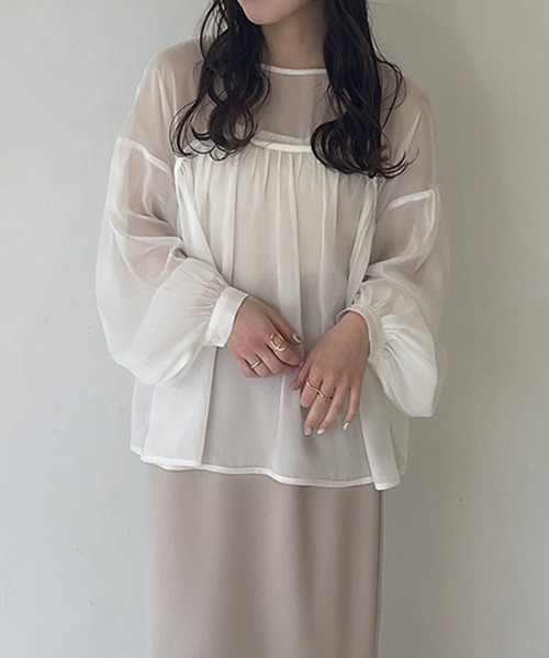 junoah（ジュノア）の「ビスチェデザインリボンブラウス（シャツ/ブラウス・レディース・ホワイト/クリーム/ブラック・LARGE/MEDIUM/SMALL）」の9枚目の写真