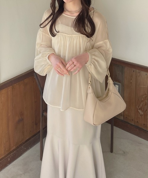 junoah（ジュノア）の「ビスチェデザインリボンブラウス（シャツ/ブラウス・レディース・ホワイト/クリーム/ブラック・LARGE/MEDIUM/SMALL）」の14枚目の写真