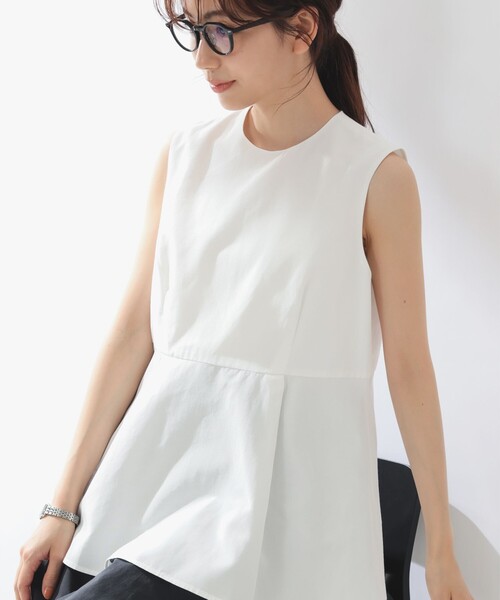 「Demi-Luxe BEAMS」 ノースリーブブラウス 36 ホワイト レディース Demi-Luxe BEAMS 「Demi-Luxe BEAMS」 刺繍ノースリーブブラウス