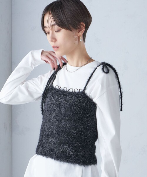 SHIPS(シップス)の「〈手洗い可能〉グリッター ラメ ビスチェ 24SS ◇(ベスト・レディース・ブラック/シルバー・ONE SIZE)」の3枚目の写真