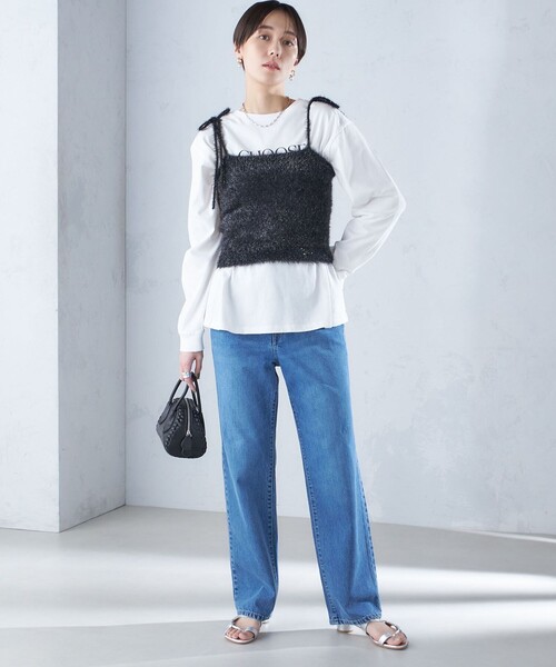 SHIPS(シップス)の「〈手洗い可能〉グリッター ラメ ビスチェ 24SS ◇(ベスト・レディース・ブラック/シルバー・ONE SIZE)」の4枚目の写真