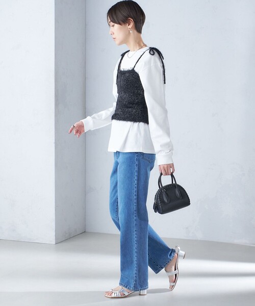 SHIPS(シップス)の「〈手洗い可能〉グリッター ラメ ビスチェ 24SS ◇(ベスト・レディース・ブラック/シルバー・ONE SIZE)」の6枚目の写真
