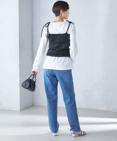 SHIPS(シップス)の「〈手洗い可能〉グリッター ラメ ビスチェ 24SS ◇(ベスト・レディース・ブラック/シルバー・ONE SIZE)」の7枚目の写真